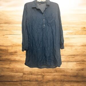Old Navy Chambray Denim Long Sleeve Shirt Dress